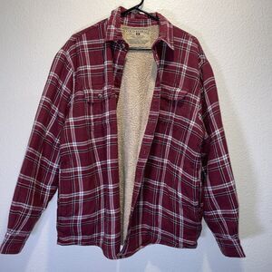 Cold Storage Sherpa Lined Flannel Jacket XL Fleece Lined Cotton Plaid